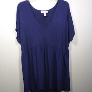 Jessica Simpson Navy Blue  Maternity Short Sleeve Top Size Large